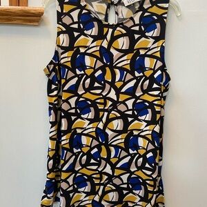 Kasper Multicolor Abstract Sleeveless Top